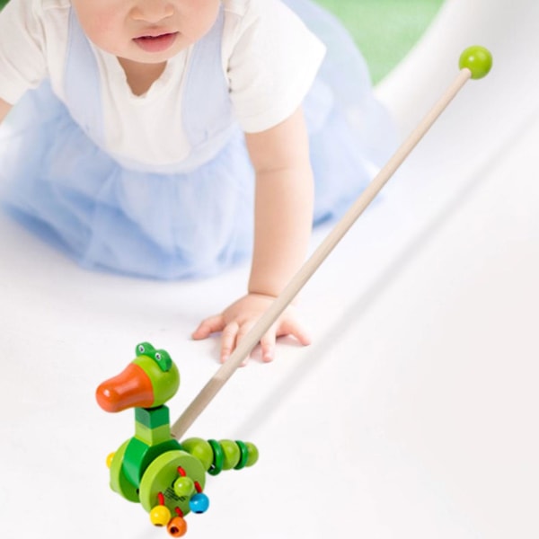 Træ Push Along Walking Legetøj, Småbørn Push Toy, Træ Børn Walking, Walking Småbørns Legetøj til indendørs kravle Caterpillar Multi