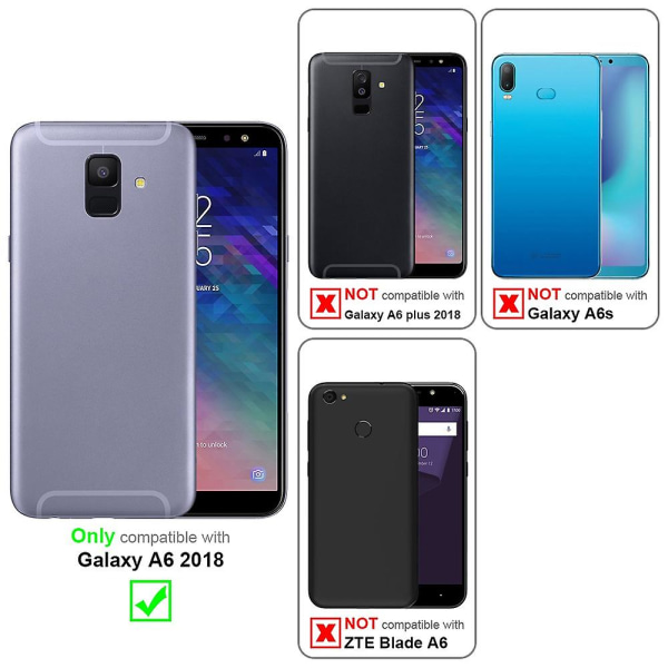 Samsung Galaxy A6 2018 Handy Hülle Cover Case Etui - med Blumenmuster och Standfunktion och Kartenfach FLORAL ROSA Galaxy A6 2018