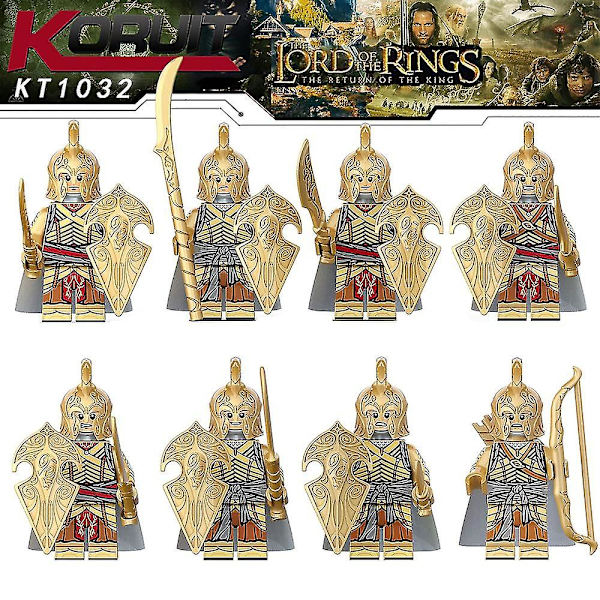 8 stk Ringenes Herre Series Minifigurer Byggeklodssæt, Soldiers Warrior Mini Action Figu