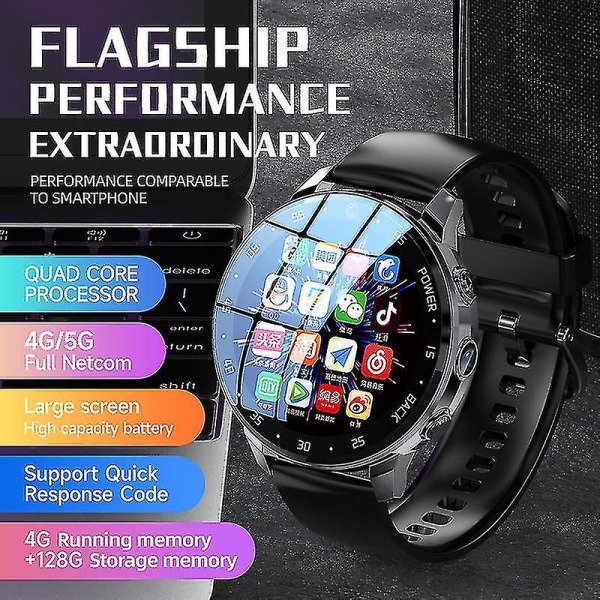 4g Net New A3 Global Android Smartwatch Herr Dual Hd Camera Full Touch Screen Heartrate Ip67 Vattentät Smart 64g Sim Call