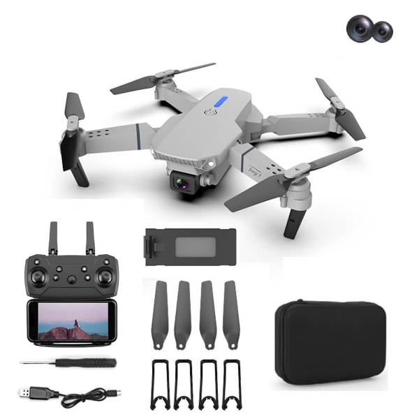 Drone med 1080P HD FPV-kamera Fjärrkontrollleksaker Presenter för pojkar Flickor med höjdhållning huvudlöst läge StarthastighetsjusteringNUO0247 White