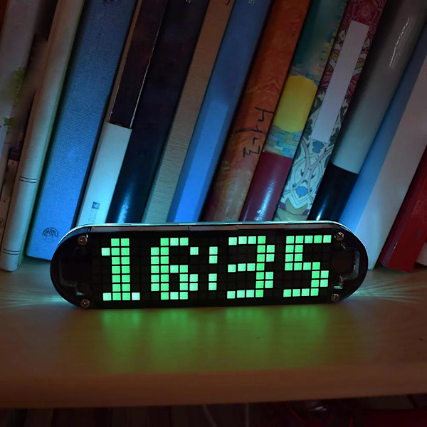 Høj nøjagtighed Multifunktion Led Dot Matrix Animation Effects Clock Diy Kit Nyt Green
