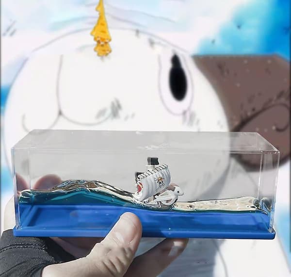 Anime One Piece Going Merry Cruise Ship Model Liquid Wave Osänkbar båtleksak Hemdekorationer Presenter