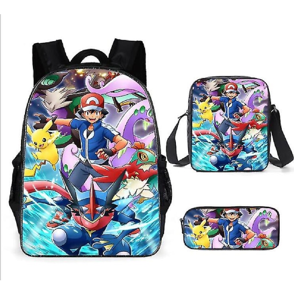 Sencu Pocket Pikachu 3-osainen set - koululaukku, reppu ja E