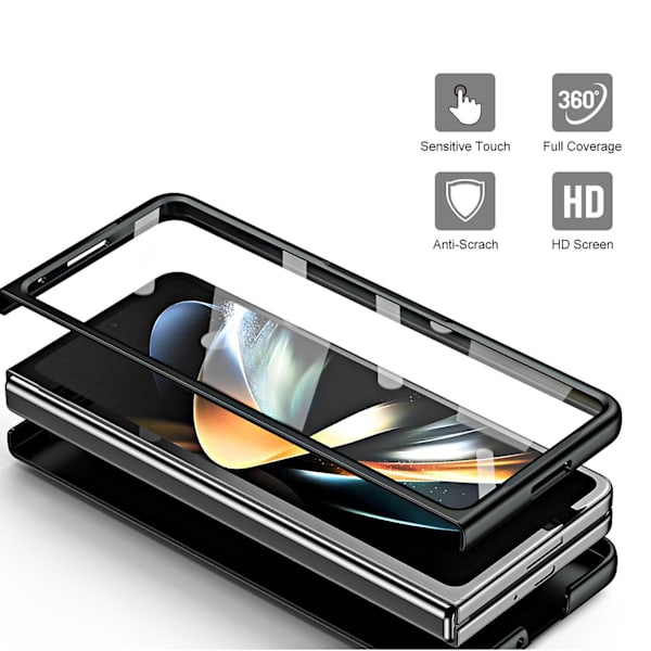Galaxy Z Fold 5 case , jossa S-kynä ja S Pen -paikka, sisäänrakennettu näytönsuoja ja jalusta Samsung Galaxy Z Fold 5 case gold