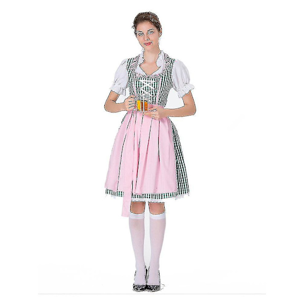 Myydyin naisten Oktoberfest-asu Saksalainen Dirndl-mekko-asumekko Baijerin karnevaalibileet 50 % tarjous-i Green M