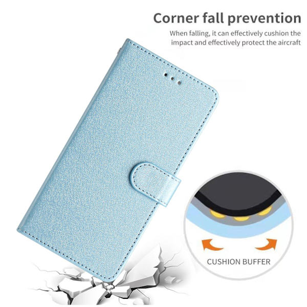 För Samsung Galaxy A33 5G PU Läder Telefon Plånboksställ Cover Silk Texture Flip Case med handrem Azure Style B Samsung Galaxy A33 5G