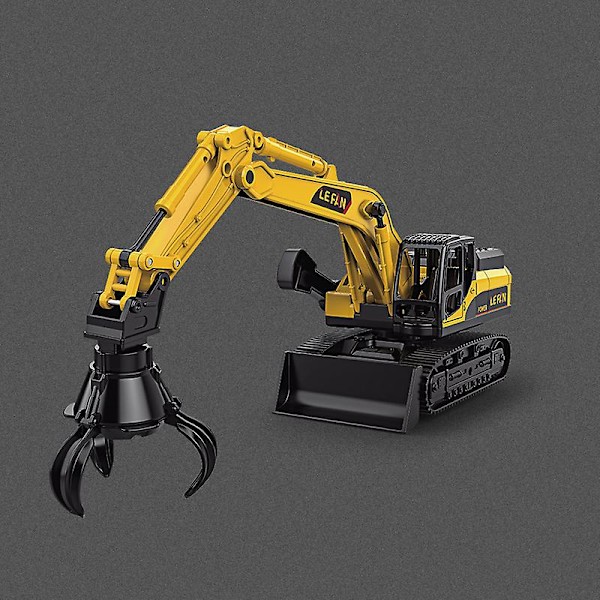 Leksaksbil Pojke Stor teknisk fordonsgrävmaskin Bulldozer Gripper Markborrmodell Manual Clamping Machine