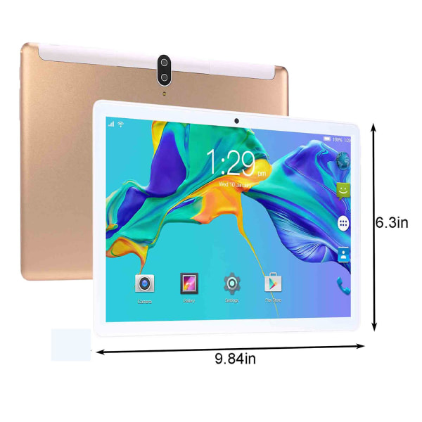Uppgraderad 2+16G 10,1 tum Tablet PC IPS HD-skärm WiFi Bluetooth Röstsamtal Spel Video Lärplatta Android 10.0 System Dual SIM Dual Standby Full N GD