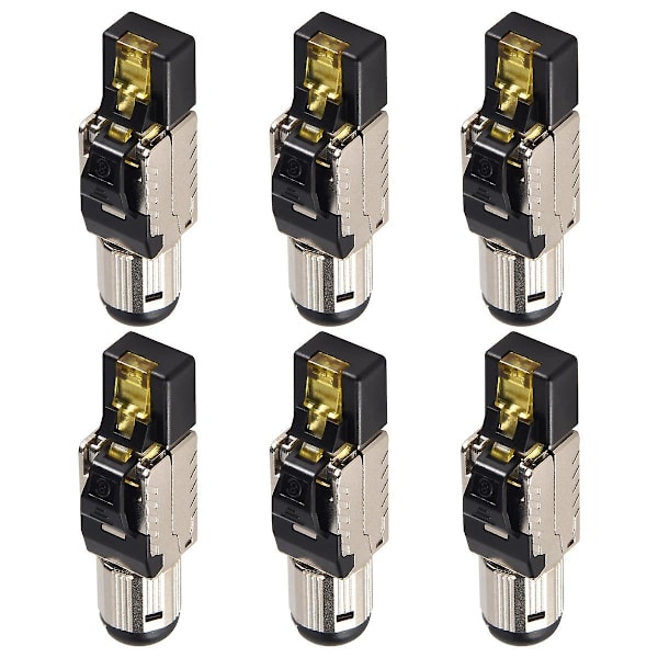 6-Pack Værktøjsfri afskærmet RJ45 Cat 8, Cat8 felttermineringsstik, Cat8 stik, Cat8 stik as shown