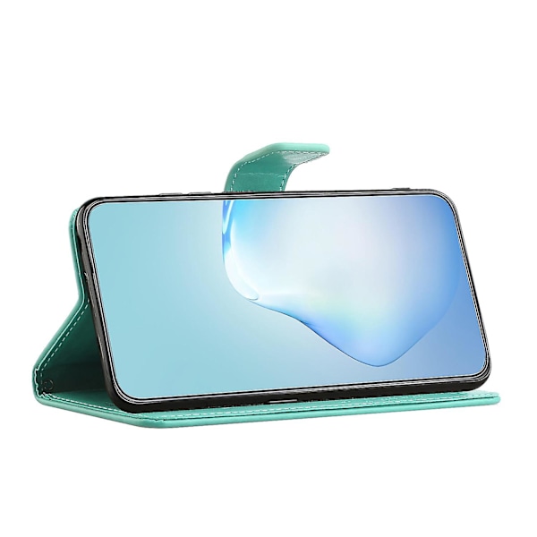 For Honor X6a 4g Owl Tree Imprinted Pu Læder Stand Wallet Case Fuld beskyttelse Telefon Cover Cyan