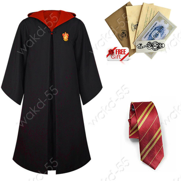 Harry Potter Magic Robe Cosplay-asu Viitta Lasten roolileikkejä Slytherin greenTie m