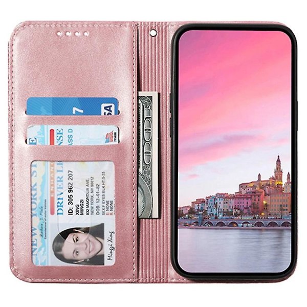 För Oppo A79 5g / A2 5g Case Calf Texture Pu Läder+tpu Stativ Cover Rose Gold