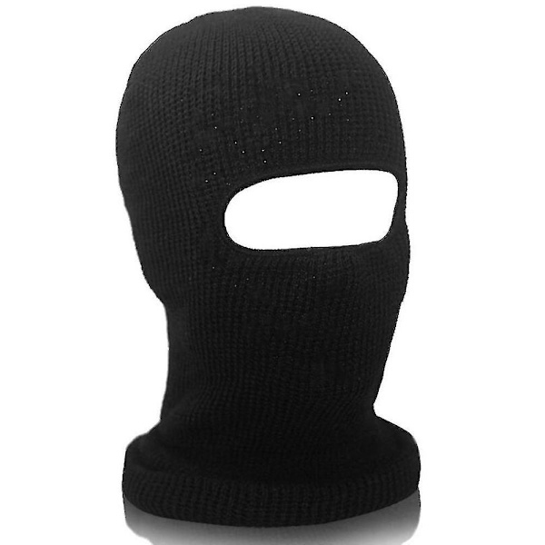 Uusi 3-reikäinen kokokasvohiihtomaski cap Balaclava hupullinen pipo lämmin taktinen hattu Double hole black