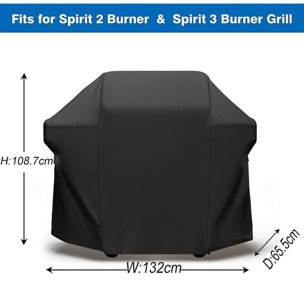 600d Cover för Weber Spirit Gasgrill 320/210/e210/220/300/e310 Väderbeständigt Grill Cover Grilltillbehör, 132x66x109cm