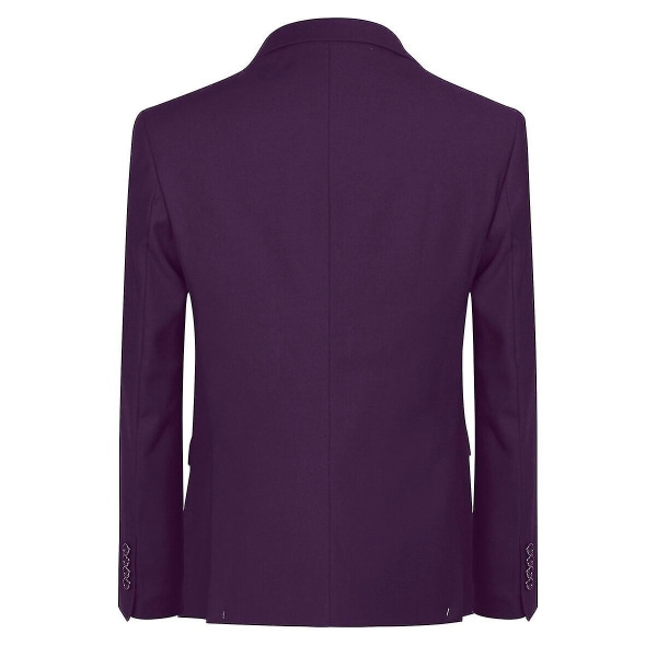 Herredragt til bryllupsfest Middag 3-delt Business Suit Blazer Vest Bukser 9 farver Purple L