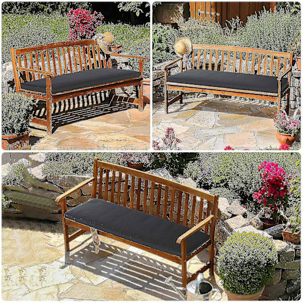 Bänk Swing Kudde Med Fixeringssnöre Rektangulär Vattentät Tjock Non-ip uteplats Red 150X42CM
