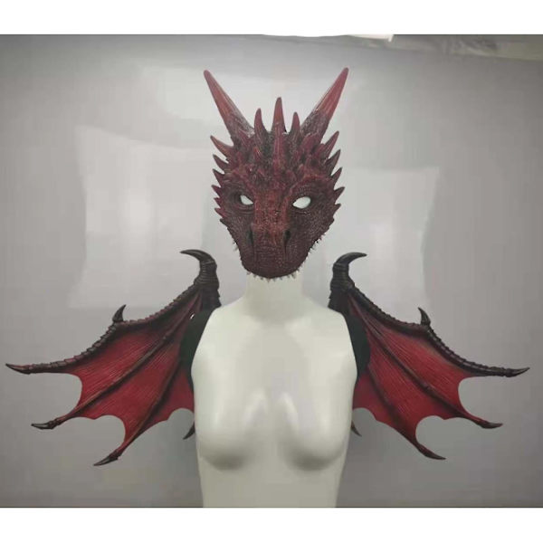 Halloween-barnklädd drakmask och set prestandarekvisita D