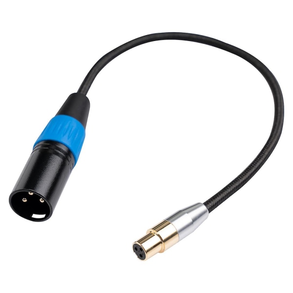3-benet Mini Xlr han-til-xlr hun-adapterkabel Balanceret ledning til optagelse, højttaler, radiostation Black