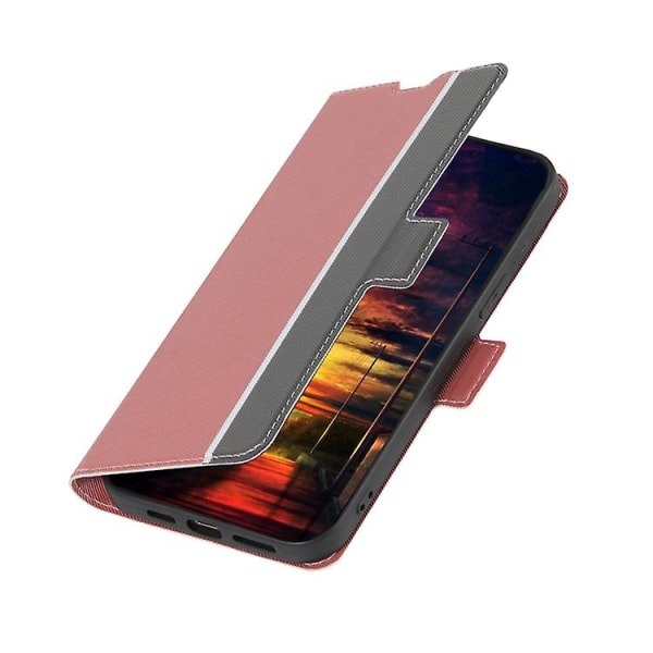 Til Samsung Galaxy A41 Twill Texture Side Button Lædertelefontaske Pink