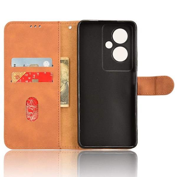 Til Oppo A79 5g / A2 5g Case Stand Wallet Phone Lædercover Brown