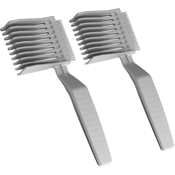 2st Barber Fade Combs, professionell hårklippningskam Värmebeständig plattkam Clipper Clipper Kamkurva Gray 2 Pcs