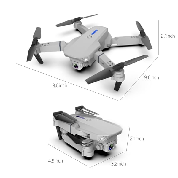 Drone med 1080P HD FPV-kamera Fjärrkontrollleksaker Presenter för pojkar Flickor med höjdhållning huvudlöst läge StarthastighetsjusteringNUO0247 White