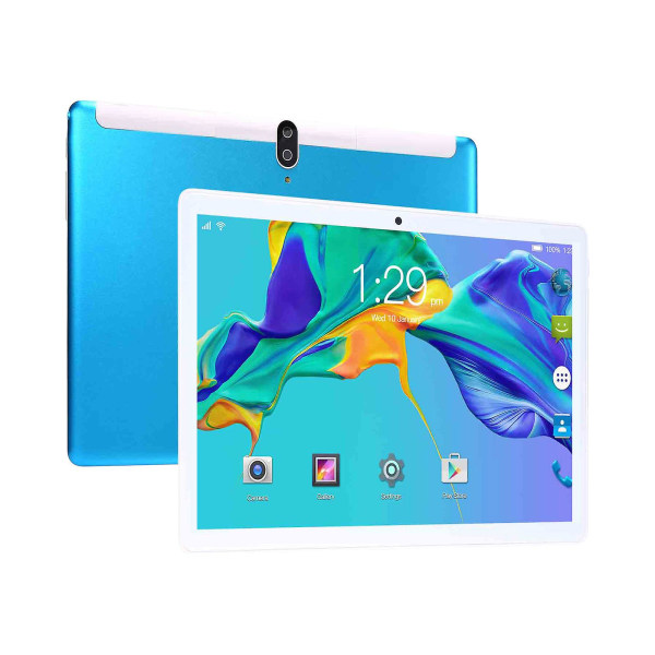 Opgraderet 2+16G 10,1 tommer Tablet PC IPS HD Skærm WiFi Bluetooth Stemmeopkald Spil Video Læring Tablet Android 10.0 System Dual SIM Dual Standby Fuld N Blue