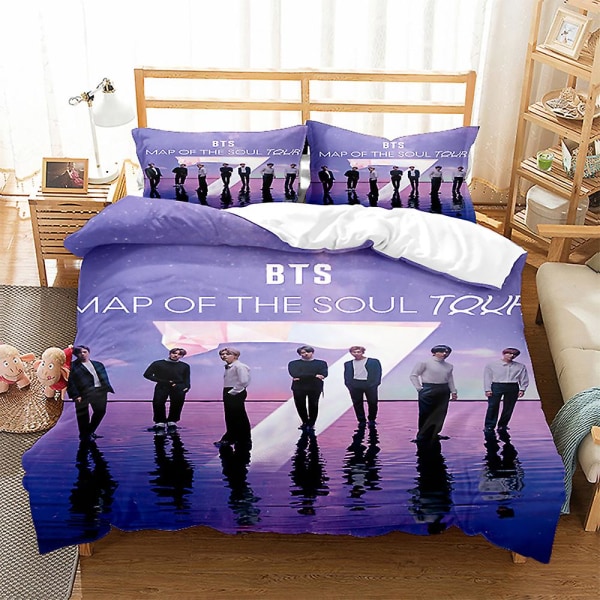 Bts 3D printed vuodevaatteet set cover Pussilakana cover lapsille lahja väri 7 US QUEEN 228x228cm