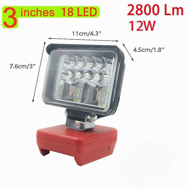 3/4/5/8 tommer elektrisk LED til Milwaukee M&18 18v Li-ion batteri Bærbar lampe Indendørs Udendørs Spotlight Belysning Arbejdslys 8 inches