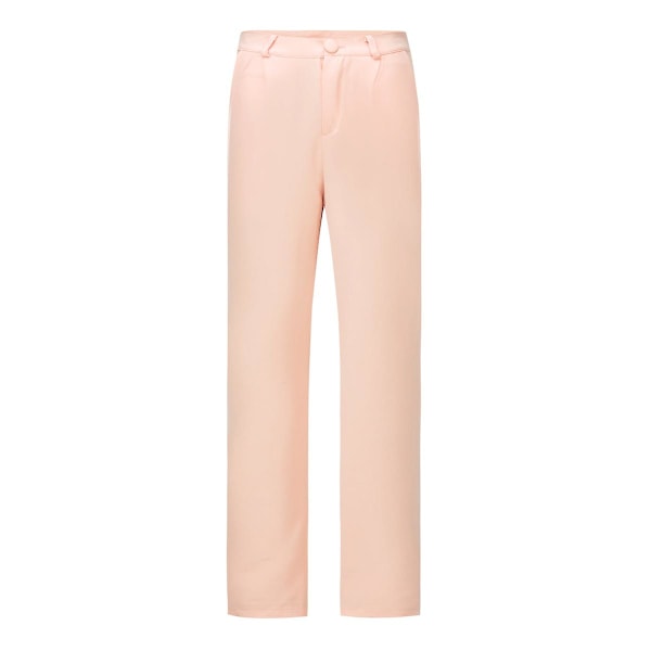 Yynuda 2-delt Slim Fit ensfarvet forretningsdragt til kvinder (blazer+bukser) Light Pink L