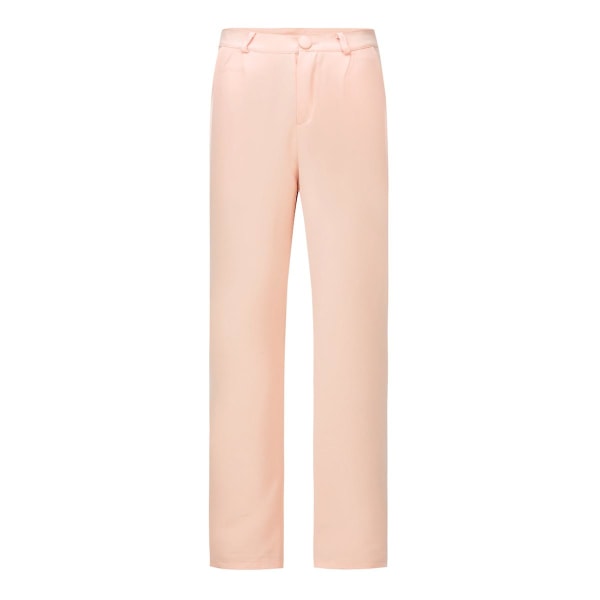 Yynuda 2-delt Slim Fit ensfarvet forretningsdragt til kvinder (blazer+bukser) Light Pink XS