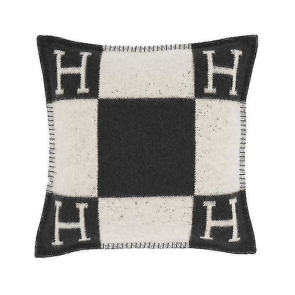 Newwool Cashmere Pläd filtar Kudde Soffa Sängkläder Sjal Julpresent Black 45X45cm Pillowcase  Core