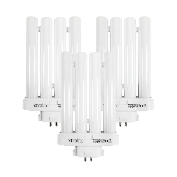 Xtralite 27w dagslysudskiftningspære til højsynslæselamper, 4 Pin Gx10q-4 Quad Tube (6500k) Pack Of 3