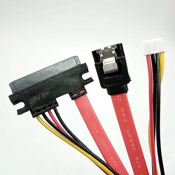 Harddisk Data Strømforsyning Integreret kabel Lille 4pin hun & Sata 3.0 han til sata 22pin(7+15p)