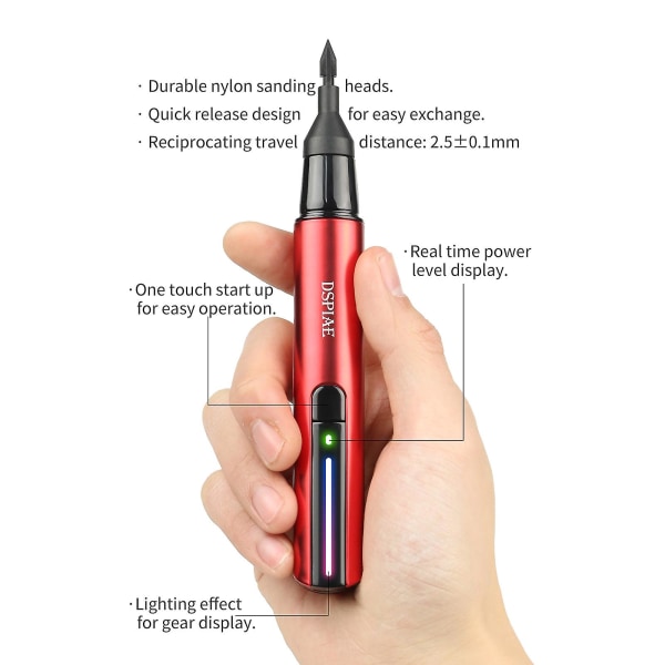 DSPIAE ES-A elektrisk frem- og tilbagegående slibepen DIY Model Legetøjspolering ES-A Grinding Pen