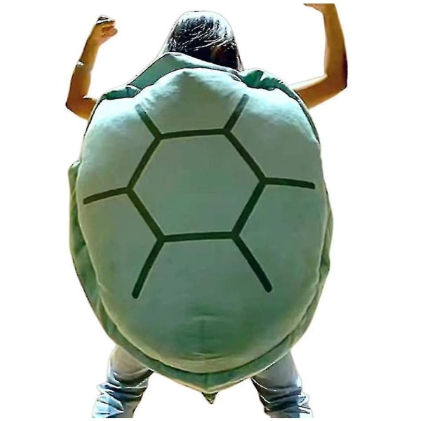 Puettava kilpikonnankuorityyny aikuisten jättiläiskilpikonnan asu Hauska pukeutuminen Painotettu kilpikonnapehmo, iso kilpikonnan vartalotyyny green*80cm