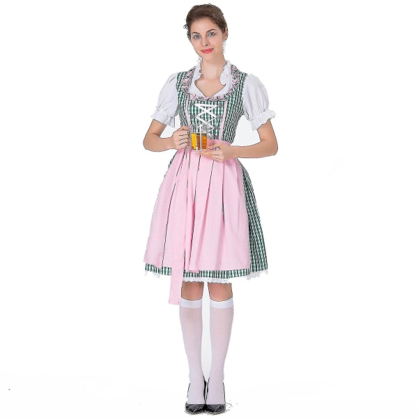 Myydyin naisten Oktoberfest-asu Saksalainen Dirndl-mekko-asumekko Baijerin karnevaalibileet 50 % tarjous-i Green S