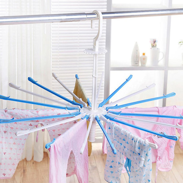 Sateenvarjon muotoinen 20 klipsien pyörivä pyyheteline Kotitalouksien tuulenpitävä pyyhekuivausteline vaatteiden kuivaamiseen Small