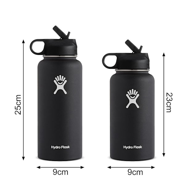 946ml/1180ml Vandglasisoleret Lækagesikker rustfrit stål Anti-skrid Robust vakuumkolbe Rejsetilbehør Kaesi Black L