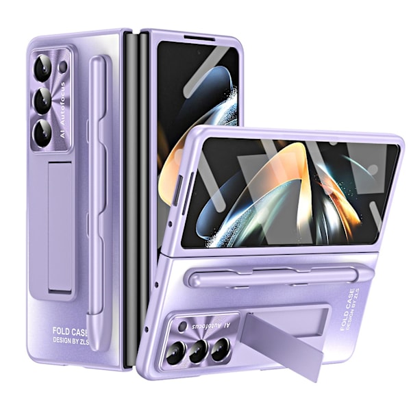 Galaxy Z Fold 5 case , jossa S-kynä ja S Pen -paikka, sisäänrakennettu näytönsuoja ja jalusta Samsung Galaxy Z Fold 5 case purple
