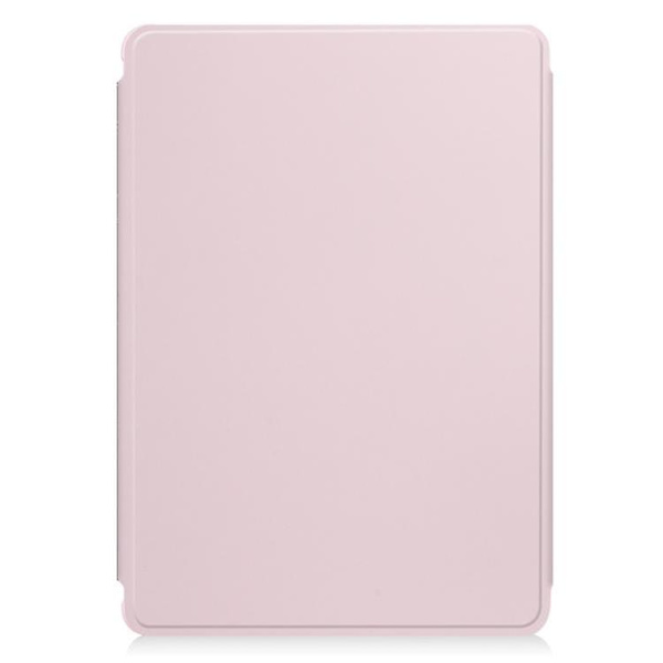 Til Samsung Galaxy Tab A9+ 360 Rotation Transparent Smart læderetui med tastatur Pink