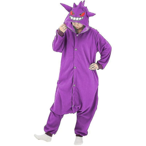 Gengar Kostume Full Body Pyjamas Halloween Christmas One-piece Kigurumi For Mænd Kvinder L