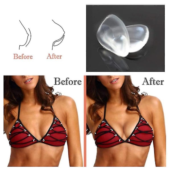 Bikini silikonirintapehmusteet Näkymättömät rintaliivit Push Up Alushousut Läpinäkyvät silikonityynyt skin