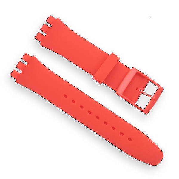 Svart klockband för swatch-rem Spänne för swatch Silikon watch 17 mm 19 mm 20 mm gummiband 16 mm watch Tillbehör-blå Red 16mm