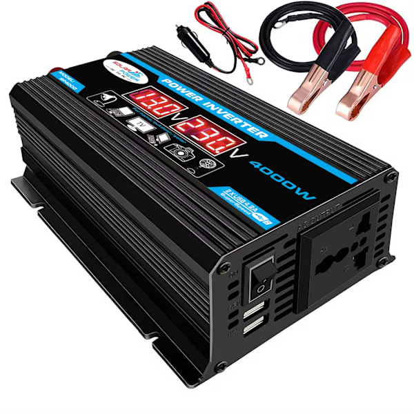 Ren sinusvågsomvandlare, fjärrkontrolltransformator, 4000W, 12V, 220V