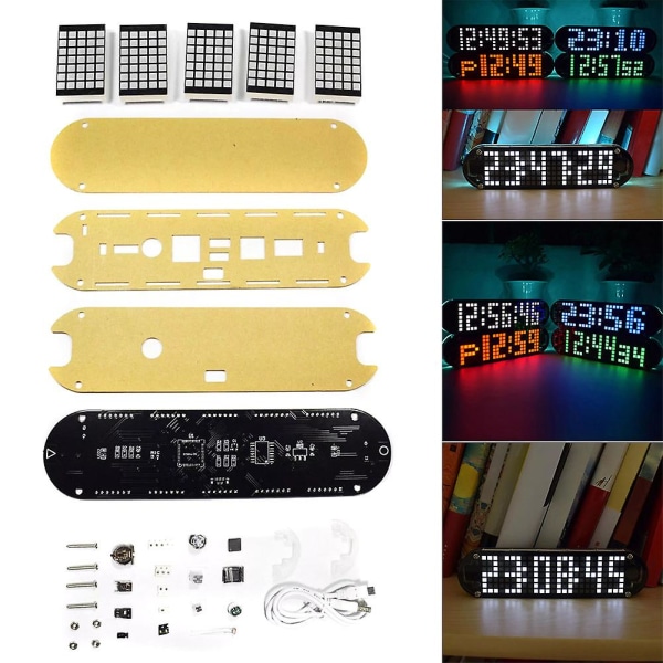 Hög noggrannhet Multifunktion Led Dot Matrix Animation Effects Clock Diy Kit Nytt Red
