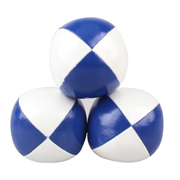 3 st Set Panel Läder Professionell jongleringboll för nybörjare Barn Vuxen Blue and White