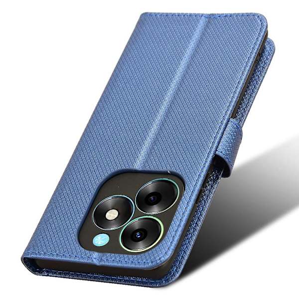 Til Itel S23+ S681l Taske Pung Pu Læder Stand Diamond Texture Telefon Cover Blue