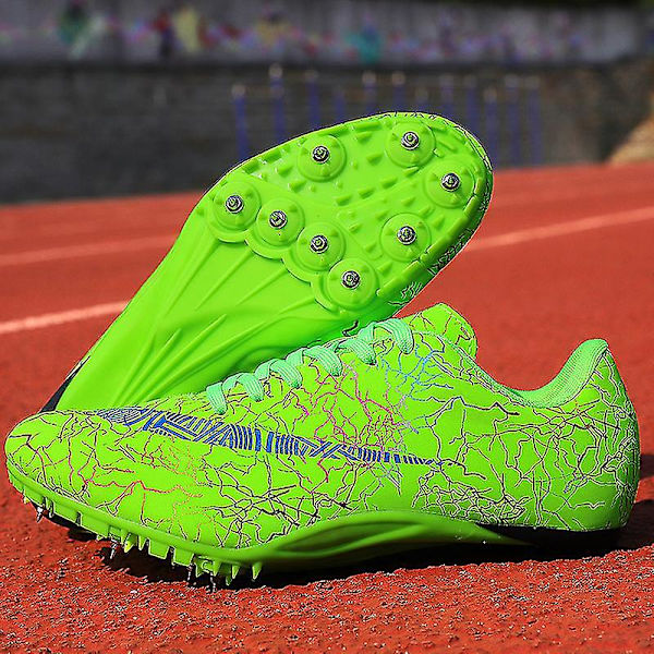 Miesten yleisurheilukengät Spikes Track Race Jumping Tennarit Professional Running Nail Spikes Kengät Hj259 Green 44